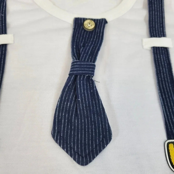 2T Navy Blue Faux Suit Baby Boys 2 pcs Outfit. T-Shirt and Shorts Set - Picture 10 of 11